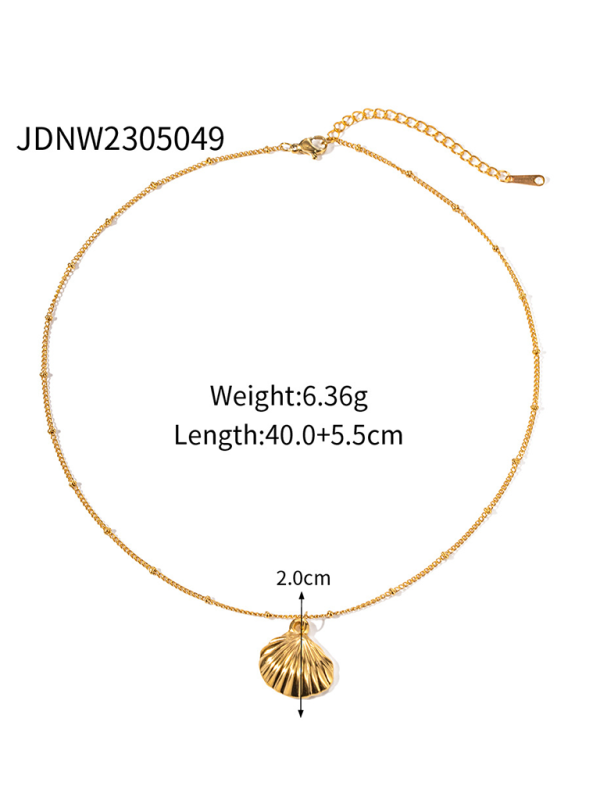 New Summer Beach Ocean Metallic Shell Necklace - Hiccupzz