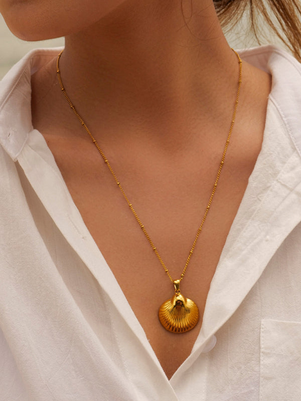 New Summer Beach Ocean Metallic Shell Necklace - Hiccupzz