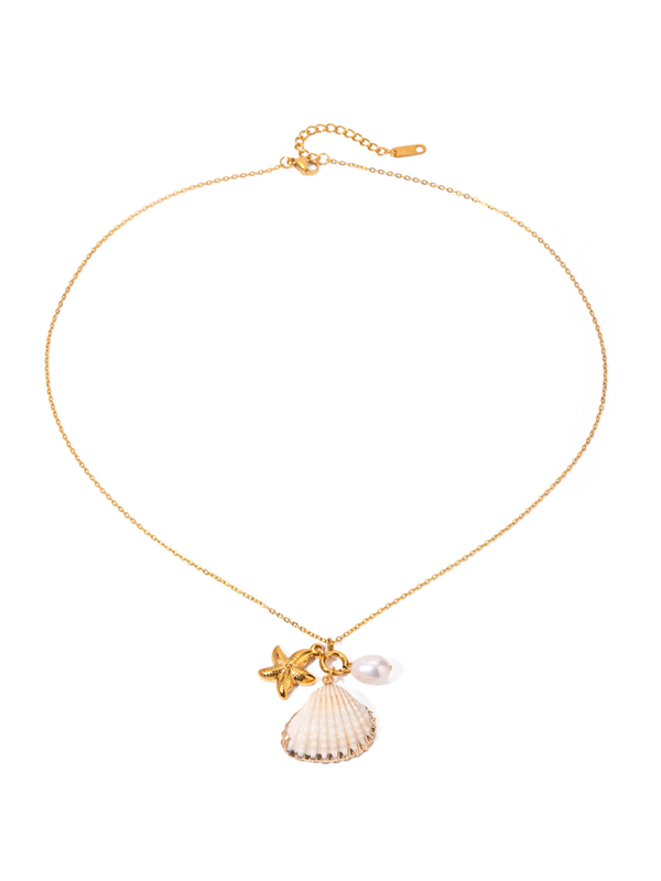 New ocean series pearl accessories, fashionable and versatile starfish shell necklaces and necklaces - Hiccupzz