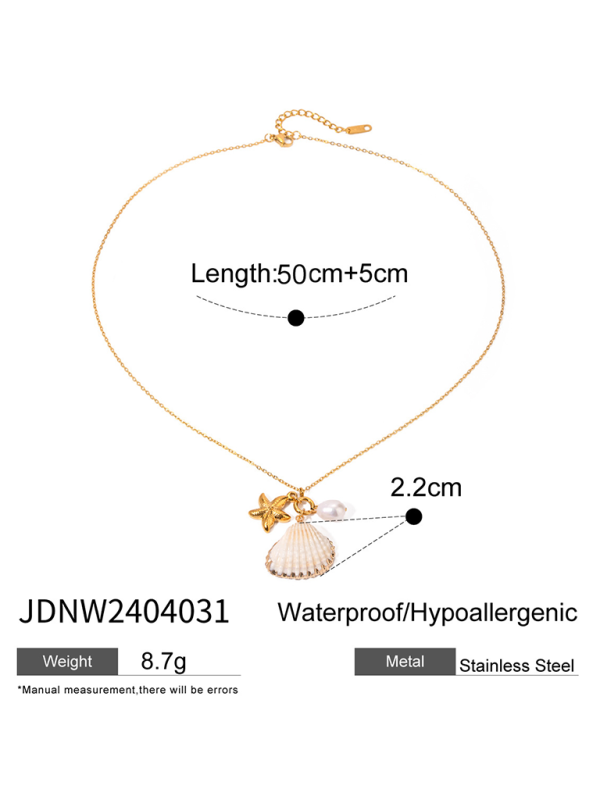 New ocean series pearl accessories, fashionable and versatile starfish shell necklaces and necklaces - Hiccupzz