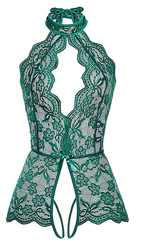 Women Floral Lace Sleeveless Bodysuit Lingerie