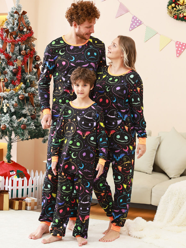 Halloween Home wear Pumpkin Print Two Piece Pajama Set - Hiccupzz