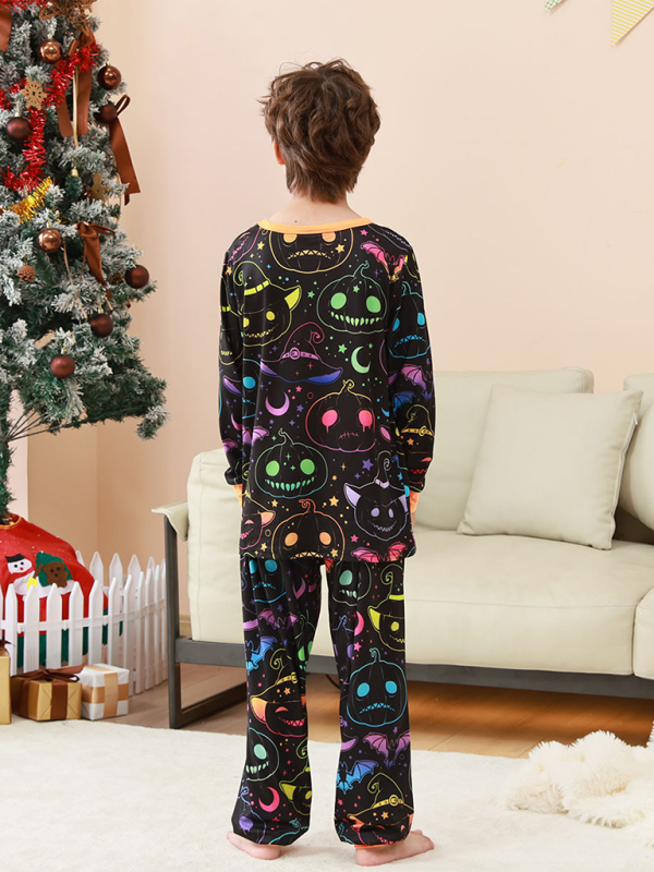 Halloween Home wear Pumpkin Print Two Piece Pajama Set - Hiccupzz