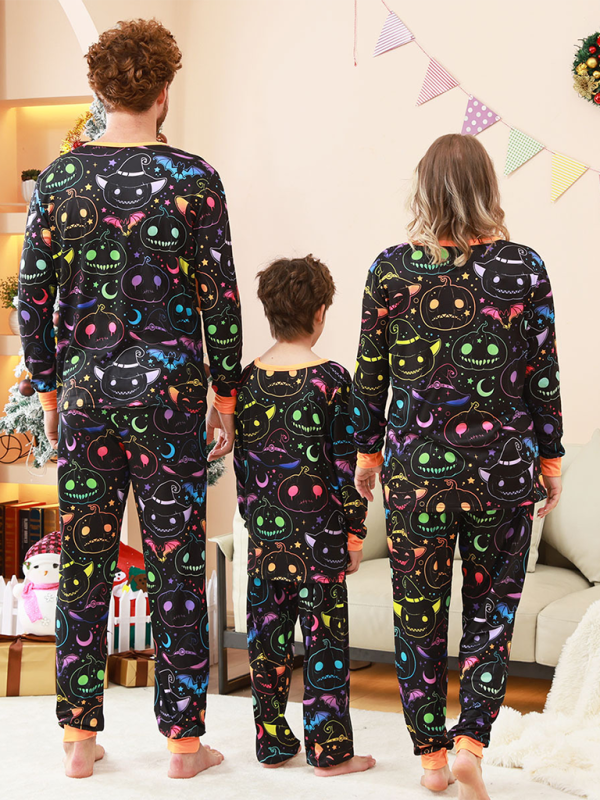 Halloween Home wear Pumpkin Print Two Piece Pajama Set - Hiccupzz