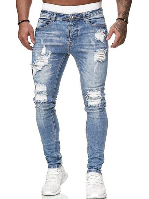 Men's Fashion Ripped Slim Skinny Jeans - Hiccupzz