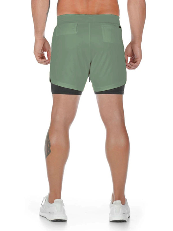 Men's athleisure fake two-piece shorts
