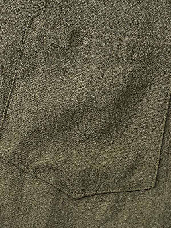 Men's Cotton Linen Casual Set – Solid Color Short-Sleeve T-Shirt & Shorts