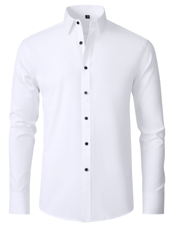 Men's non-iron wrinkle-resistant long-sleeve shirt - Hiccupzz