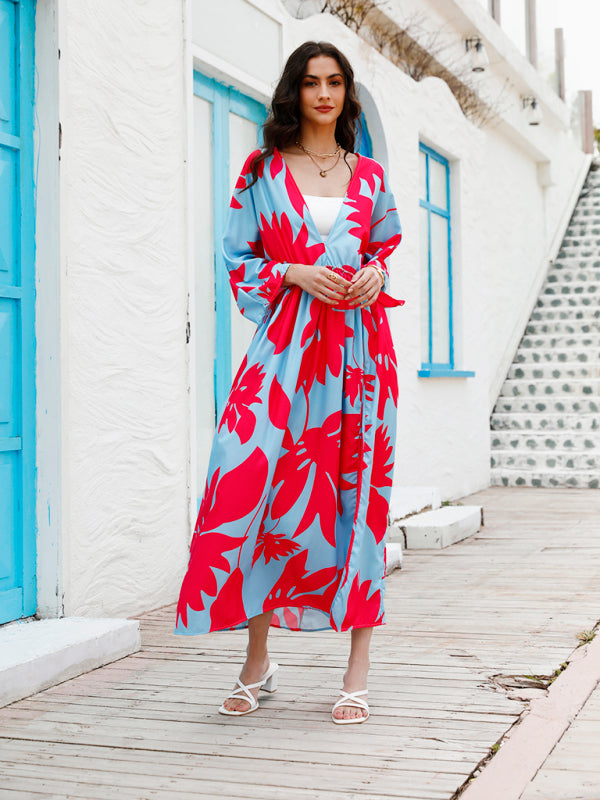 Temperament Holiday High Waist Fashion Print Dress - Hiccupzz
