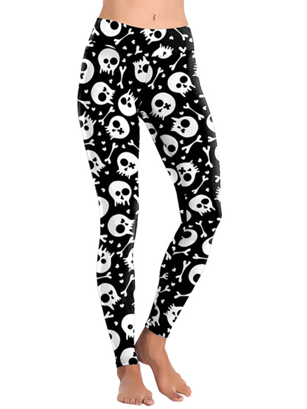 Skull Print Yoga Leggings for Women - Hiccupzz