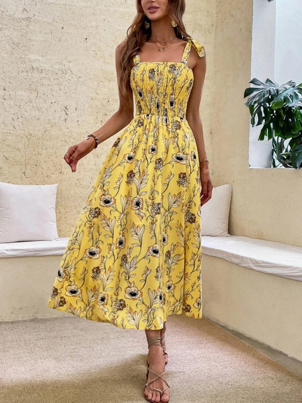 Sexy Slim Dress Sleeveless Sling Print Temperament Women's Long Dress - Hiccupzz