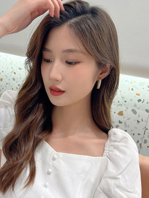 Rhombus artificial gemstone earrings - Hiccupzz