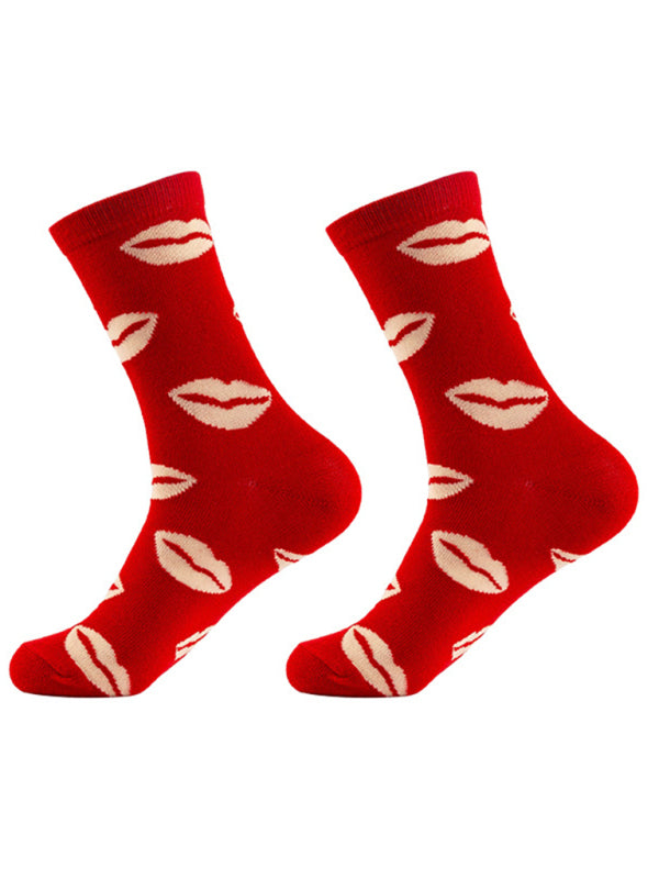 New Valentine's Day Series Mid-calf Socks Knitted Jacquard Cotton Socks Heart Pattern - Hiccupzz