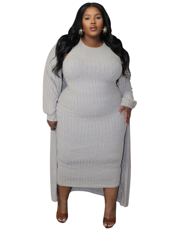 Large size women's new casual fashion long-sleeved jacket two-piece suit - Hiccupzz