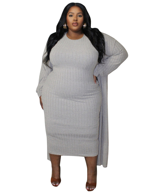 Large size women's new casual fashion long-sleeved jacket two-piece suit - Hiccupzz