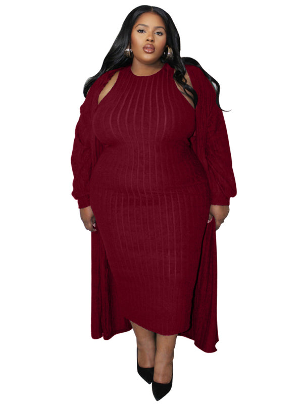Large size women's new casual fashion long-sleeved jacket two-piece suit - Hiccupzz
