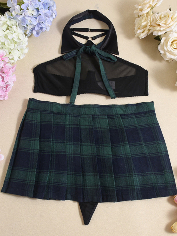 See-through skirt mesh underwear JK uniform playful underwear fun suit