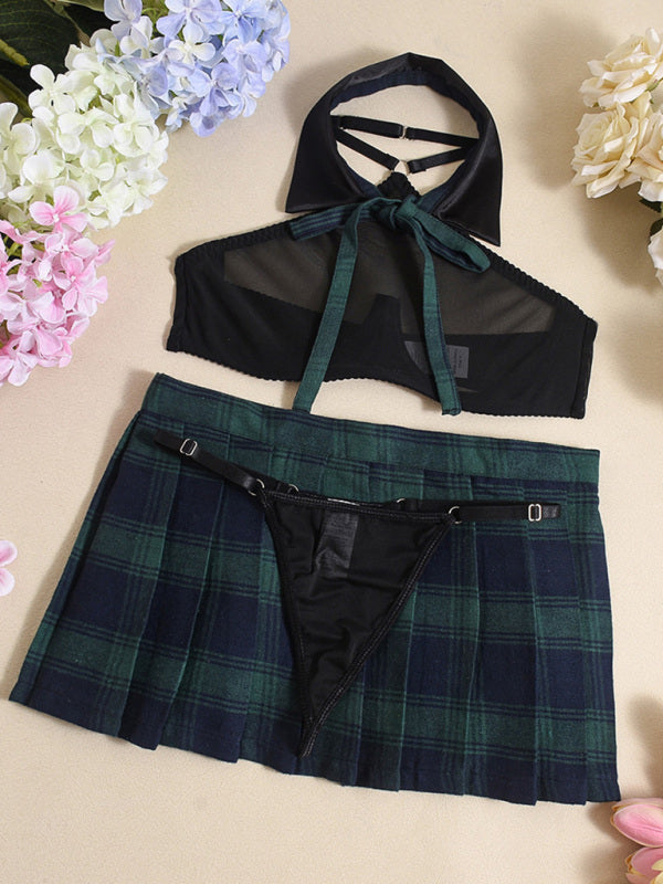 See-through skirt mesh underwear JK uniform playful underwear fun suit