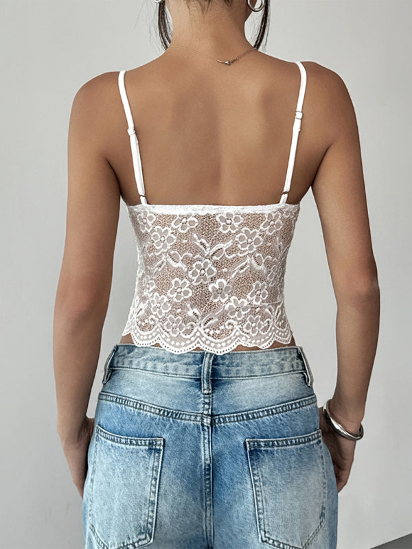 Lace Panel Twist Camisole