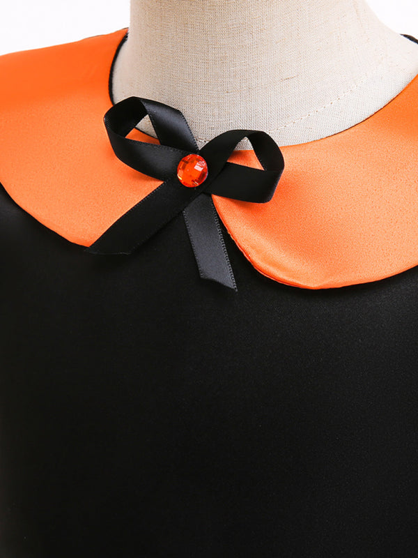 Halloween children's clothing, girls cosplay witch pumpkin performance dress princess dress - Hiccupzz