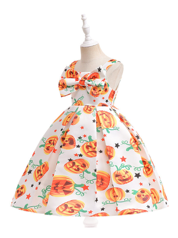 Halloween children's clothing, girls cosplay witch pumpkin performance dress princess dress - Hiccupzz