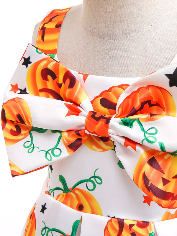 Halloween children's clothing, girls cosplay witch pumpkin performance dress princess dress - Hiccupzz