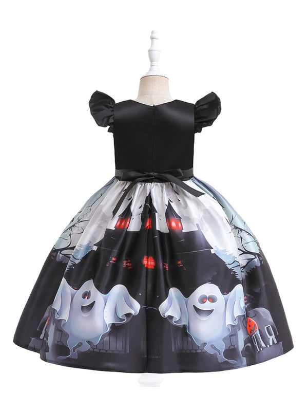 Halloween children's clothing, girls cosplay witch pumpkin performance dress princess dress - Hiccupzz