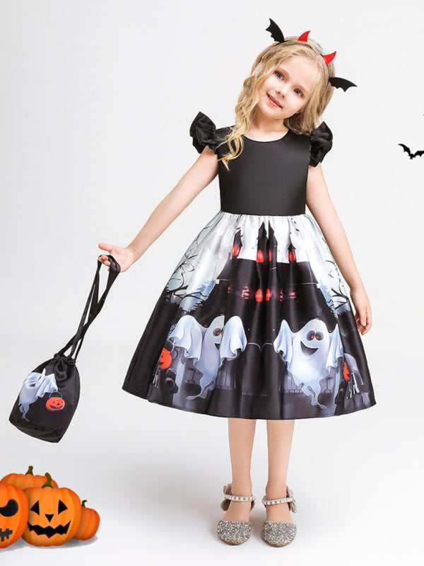 Halloween children's clothing, girls cosplay witch pumpkin performance dress princess dress - Hiccupzz