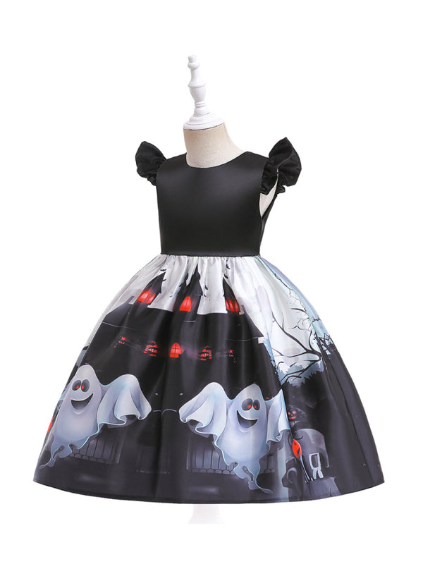Halloween children's clothing, girls cosplay witch pumpkin performance dress princess dress - Hiccupzz