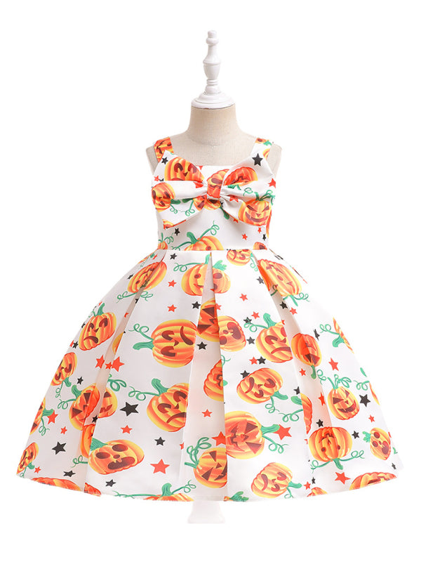 Halloween children's clothing, girls cosplay witch pumpkin performance dress princess dress - Hiccupzz