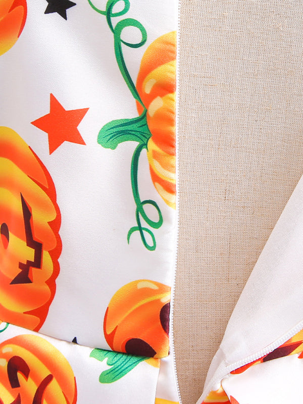 Halloween children's clothing, girls cosplay witch pumpkin performance dress princess dress - Hiccupzz