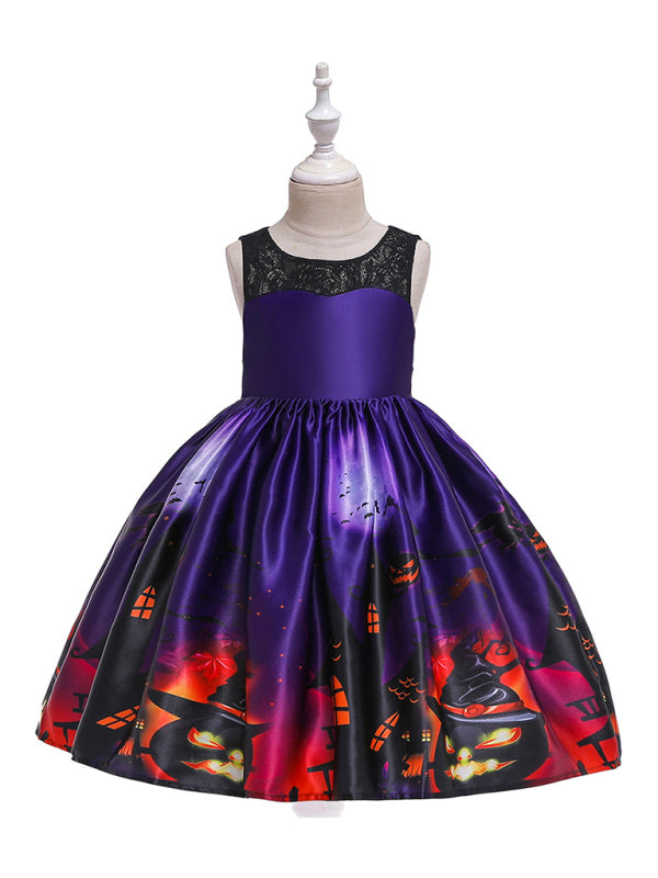Halloween dressHalloween witch cosplay cosplay dress cartoon children's print dress - Hiccupzz