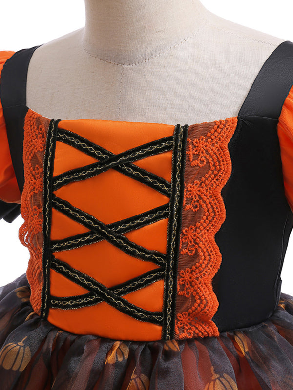 Girls' Halloween Pumpkin Witch Dress - Hiccupzz