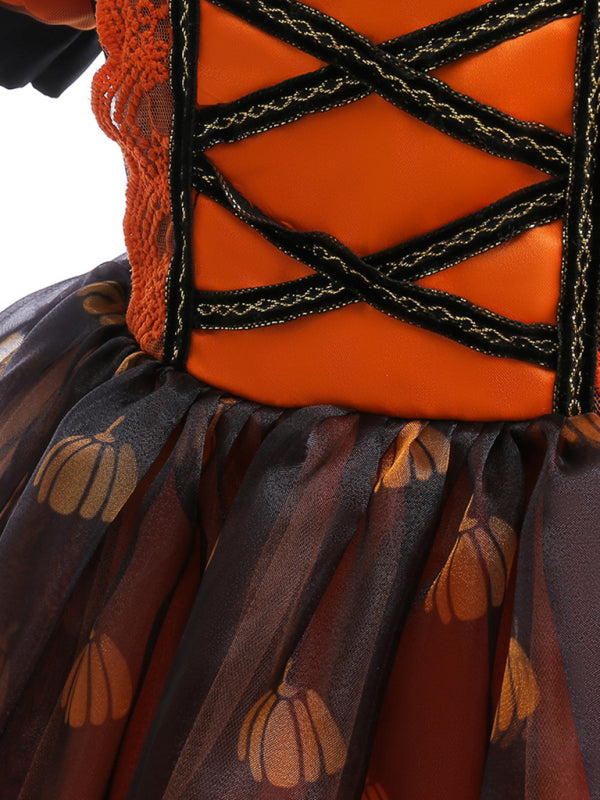 Girls' Halloween Pumpkin Witch Dress - Hiccupzz
