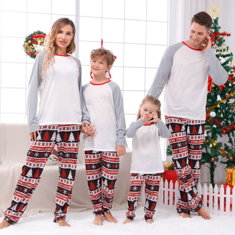 Home clothes Christmas home clothes parent-child suit plaid patchwork print home clothes - Hiccupzz