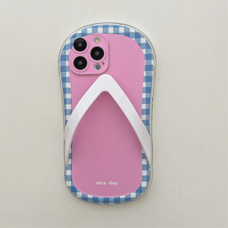 Checkerboard Lattice Creative Slippers Phone Case - Hiccupzz