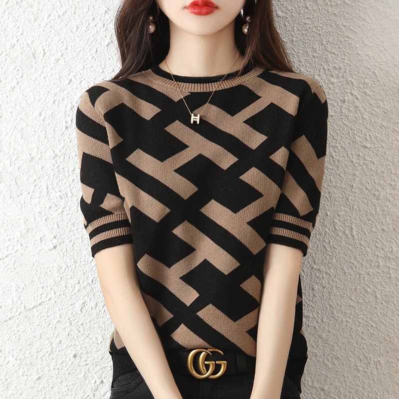 Fashion Cotton Knitting Short-sleeved T-shirt For Women - Hiccupzz