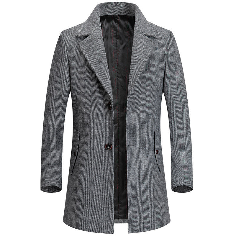 Woolen Woolen Coat Men's Autumn Winter Business In Britain - Hiccupzz
