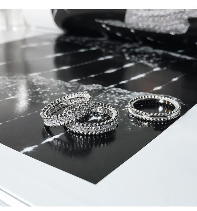 Square diamond zircon ring couple ring - Hiccupzz