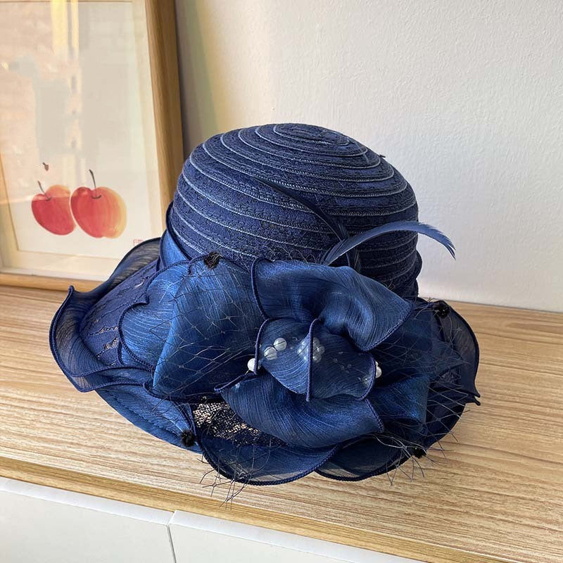 Mesh Straw Embroidered Beach Hat - Hiccupzz