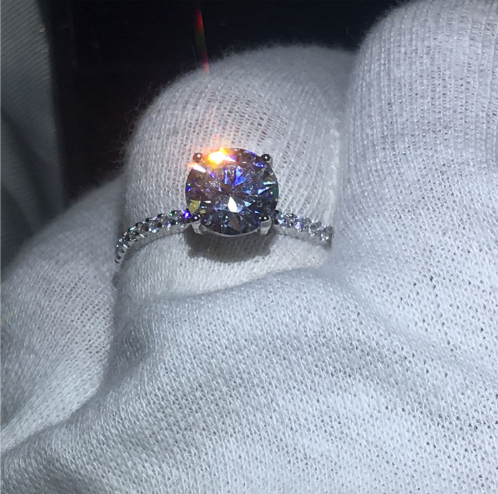 Zircon Stone Engagement Ring Zircon Ring in Sterling Silver Ring - Hiccupzz