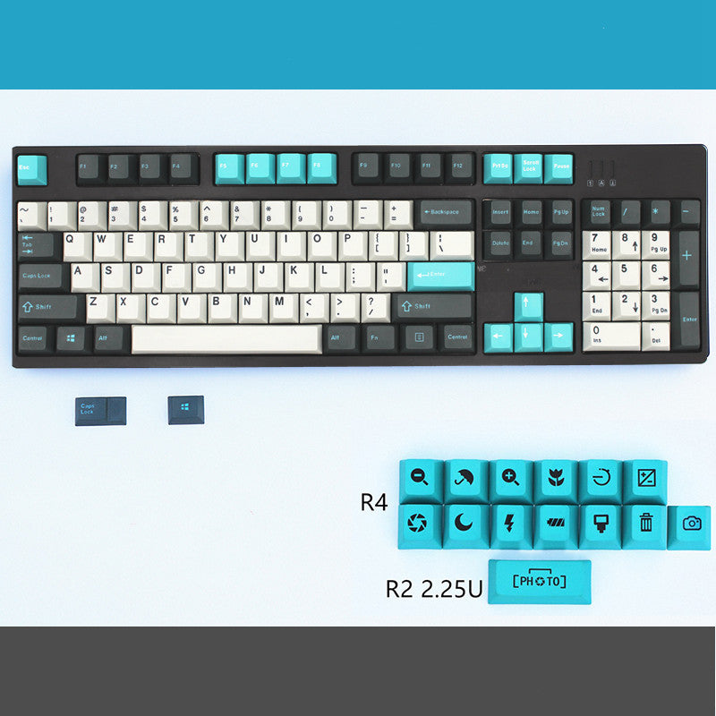 Ps Set Cheese Green Nautilus Graphite Cyan Two-Color Pbt Mechanical Keycap - Hiccupzz