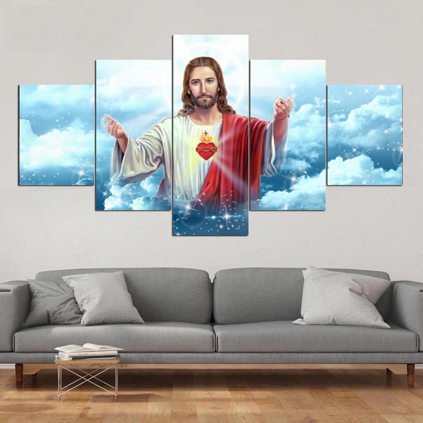 Home Decor Canvas 5 Pieces Religious Jesus Poster - Hiccupzz