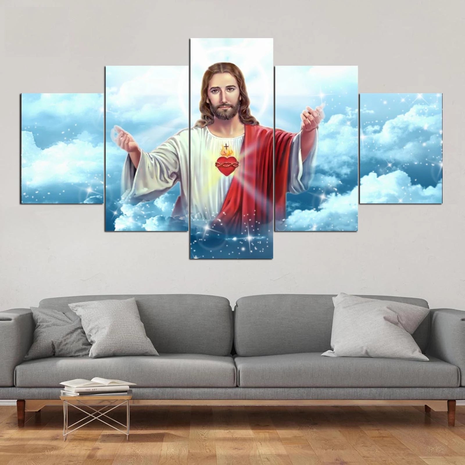 Home Decor Canvas 5 Pieces Religious Jesus Poster - Hiccupzz