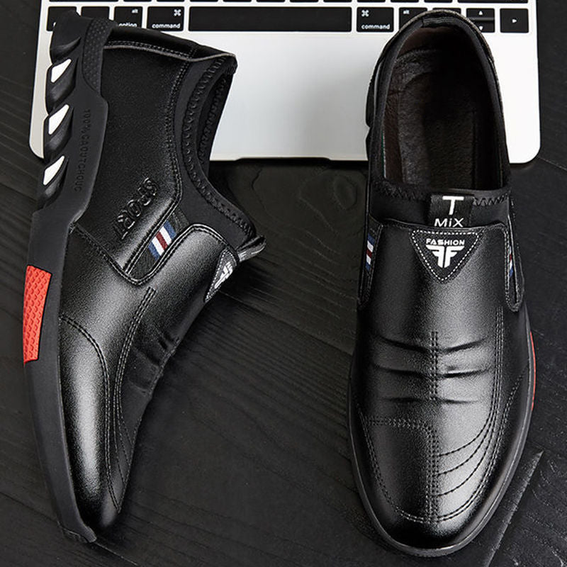 New Style Casual Leather Shoes Men's Breathable Board Shoes Soft Leather Casual Shoes - Hiccupzz