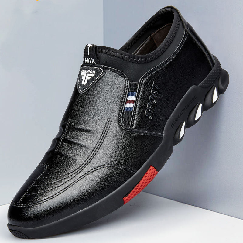 New Style Casual Leather Shoes Men's Breathable Board Shoes Soft Leather Casual Shoes - Hiccupzz