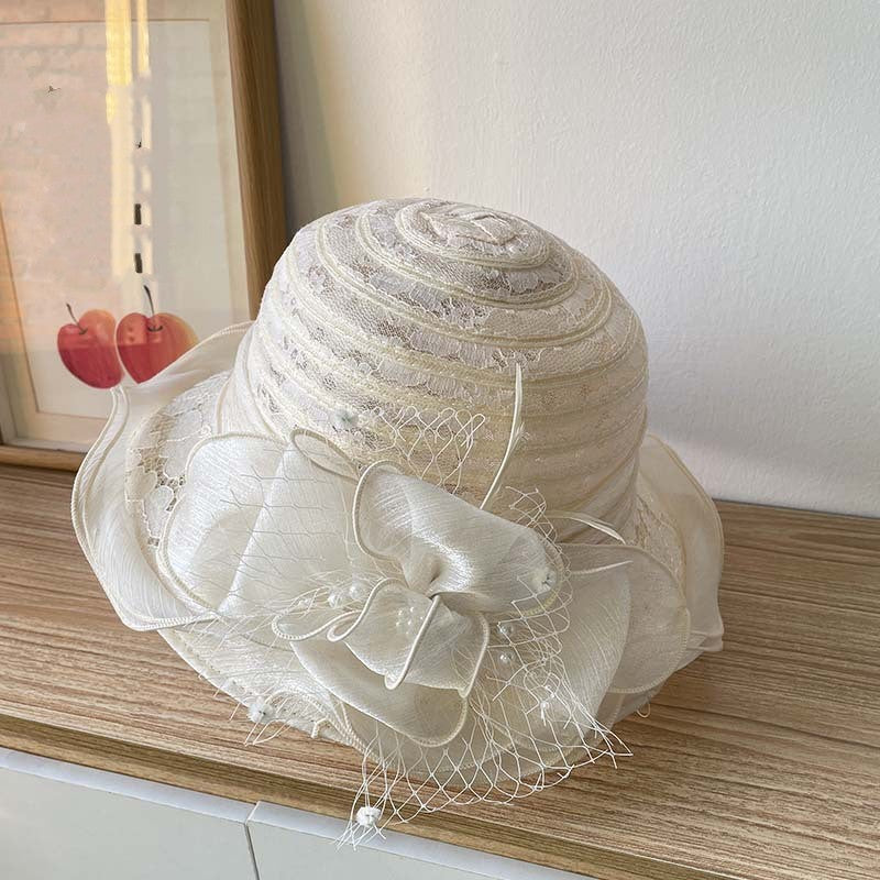 Mesh Straw Embroidered Beach Hat - Hiccupzz