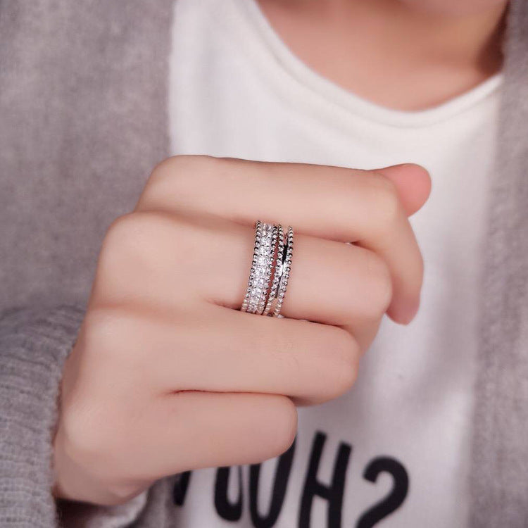 Square diamond zircon ring couple ring - Hiccupzz
