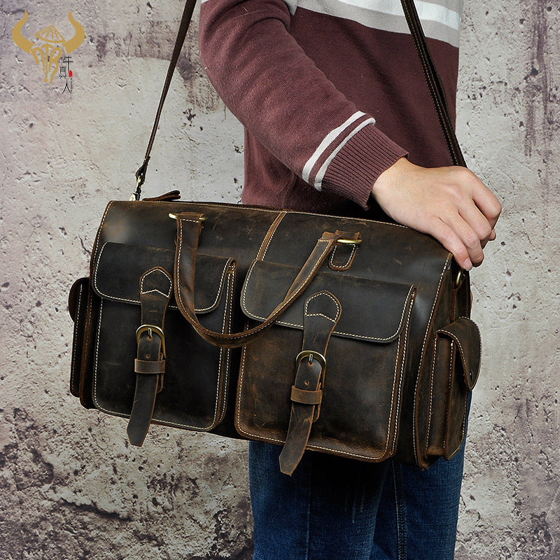 Crazy horse leather handbag - Hiccupzz
