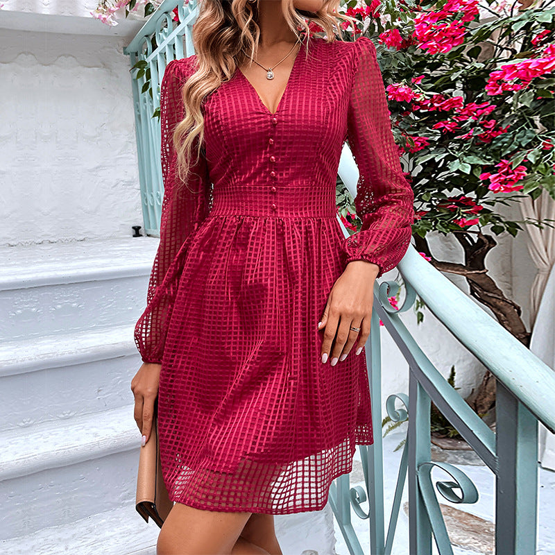 Women's Elegant Slim Mid-length Dress Hot Girl Sexy Dress - Hiccupzz